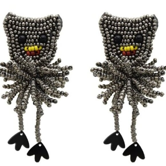 CAT BEADED TASSEL EARRINGS FESTIVE CAUSAL COSPLAY HALLOWEEN - Picture 1 of 6